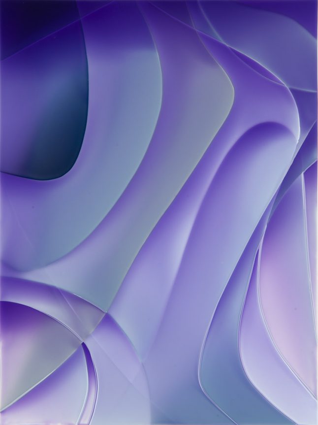 Peter Zimmermann – into blue, 2023, Epoxidharz auf Leinwand, 80 x 60 cm 