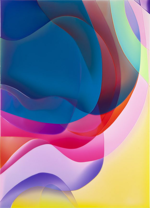 Peter Zimmermann – color theory, 2023, Epoxidharz auf Leinwand, 180 x 130 cm 