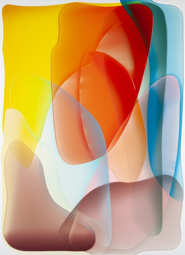 Peter Zimmermann – reels, 2023, epoxy resin on canvas, 200 x 145 cm 