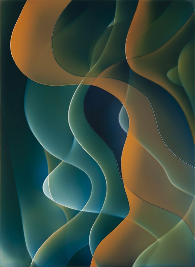 Peter Zimmermann – untitled, 2024, Epoxidharz auf Leinwand, 150 x 110 cm, 