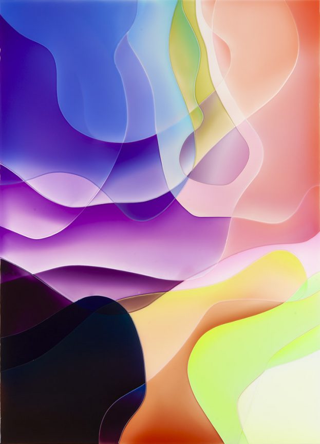 Peter Zimmermann – layer session, 2025, epoxy on canvas, 180×130 cm 