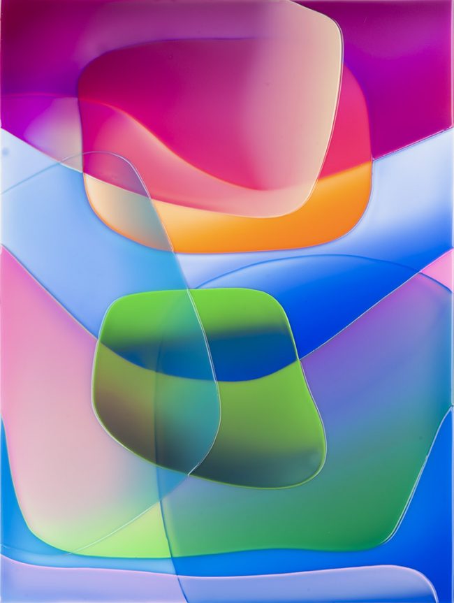 Peter Zimmermann – in the beginning, 2025, epoxy resin on canvas, 80×60 cm 