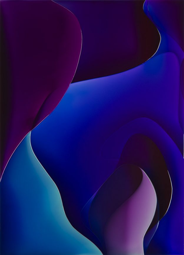 Peter Zimmermann – sheen, 2025, epoxy resin on canvas, 180×10 cm 